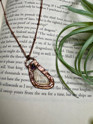 Amethyst and Cicada Wing Necklace by Copper Ashes