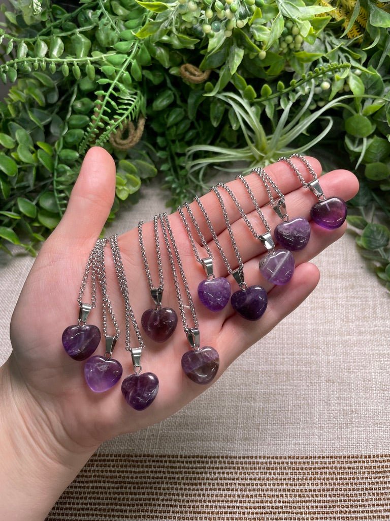 Amethyst Heart Necklace by Copper Ashes