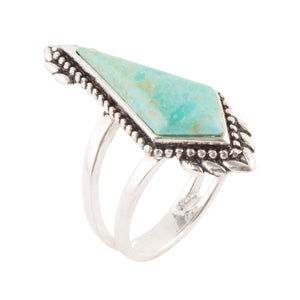 Anemone Blue Turquoise and Sterling Silver Statement Ring by Barse Jewelry