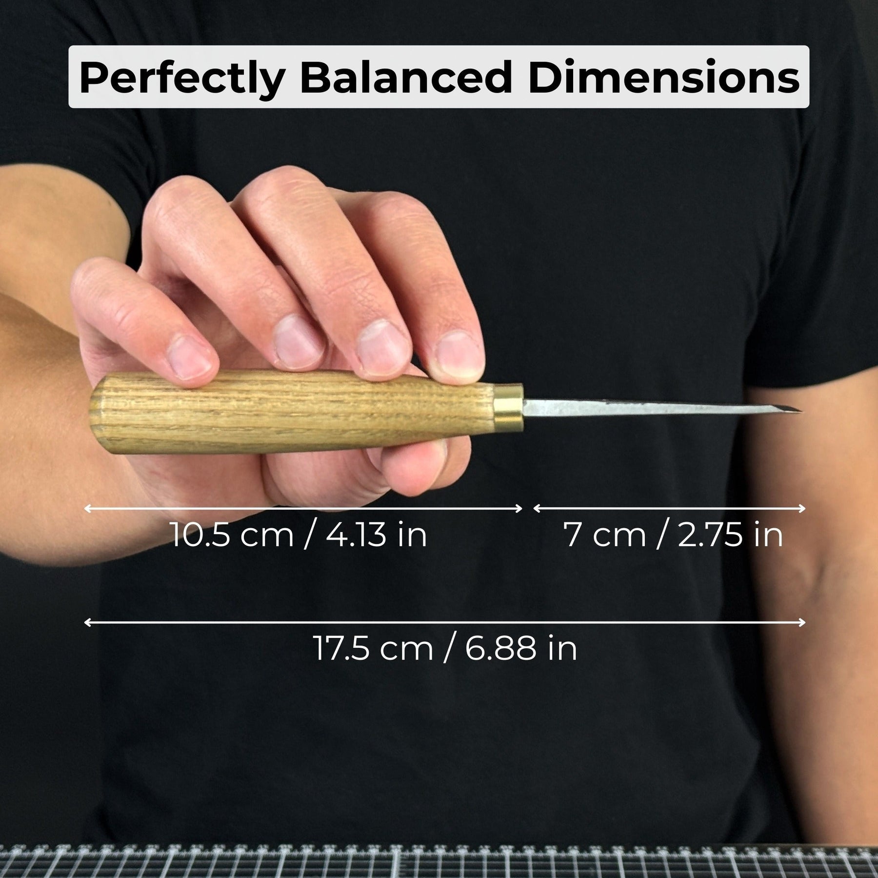 Angled Bevel Carving Chisel – 10 mm (0.39 inches) detail view by Sharky Forged Steel Tools