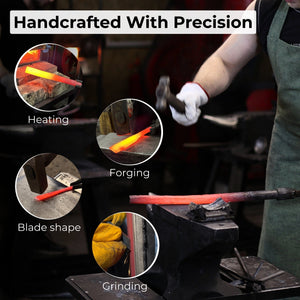 Angled Bevel Carving Chisel – 10 mm (0.39 inches) detail view by Sharky Forged Steel Tools