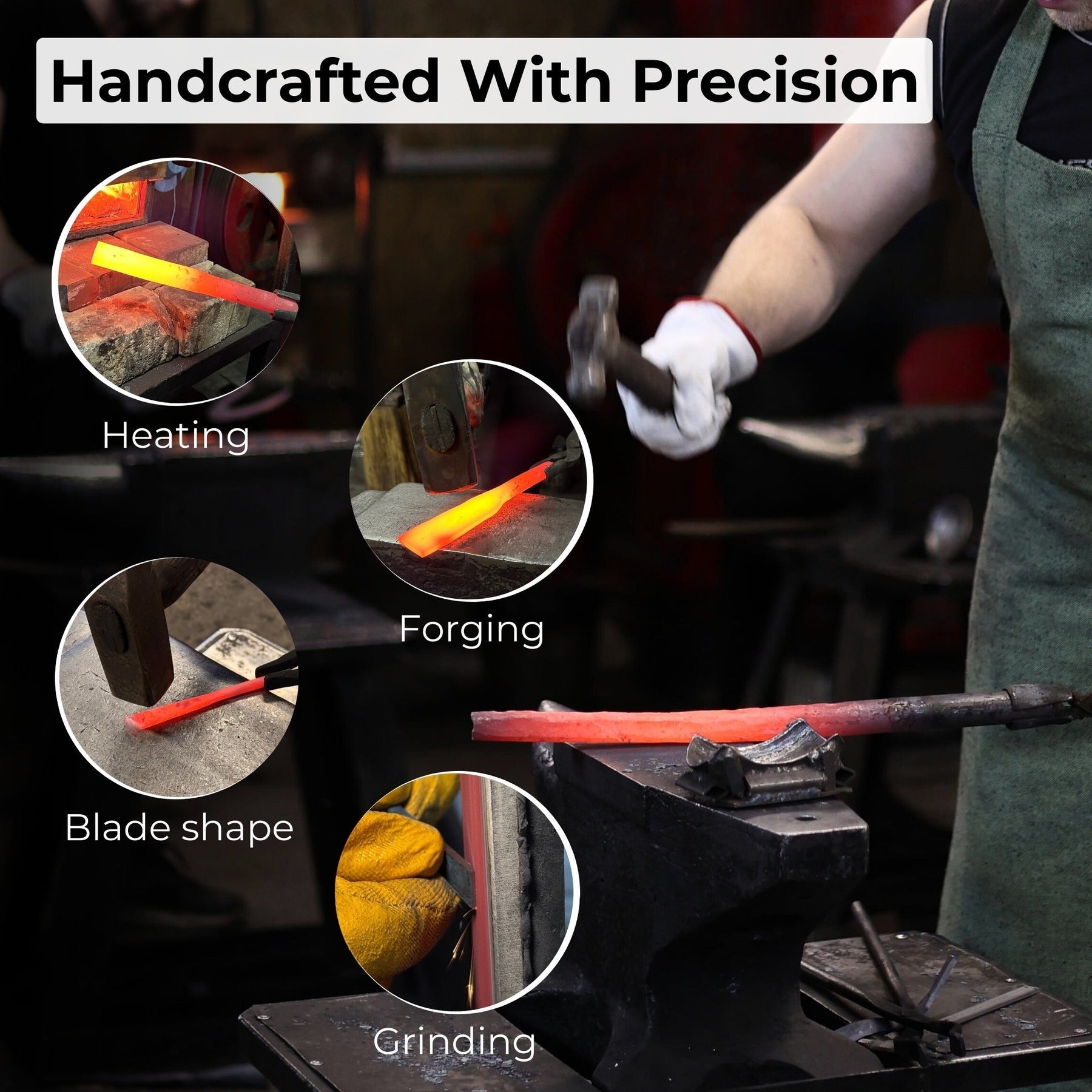 Angled Bevel Carving Chisel with Palm Handle – 10 mm (0.39 inches) detail view by Sharky Forged Steel Tools