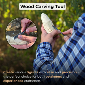 Angled Bevel Carving Chisel with Palm Handle – 10 mm (0.39 inches) detail view by Sharky Forged Steel Tools
