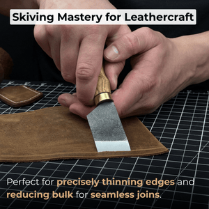 Angled Leather Skiving Knife, 3 cm (1.18 inches) detail view by Sharky Forged Steel Tools