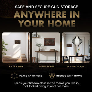Gun Concealment Furniture - Hidden Gun Safe with Birds in a Tree Design - Fits 2 Handguns & Magazines - Wall Mounted Gun Storage with Magnetic Lock - by Bellewood Designs
