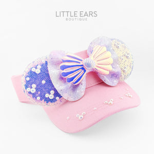 Marmaid Shells Visor by Little Ears Boutique, custom hat detail photo 2