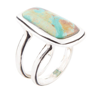 Art Blue Turquoise and Sterling Silver Statement Ring by Barse Jewelry