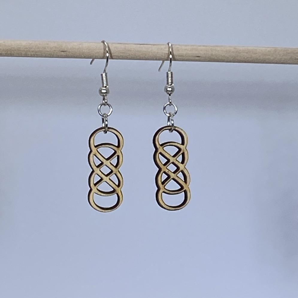 Double Infinity Wooden Dangle Earrings | Symbol Jewelry
