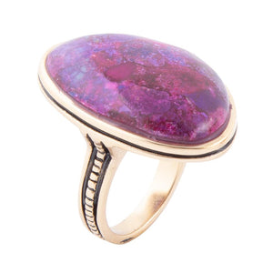 Aruba Purple Turquoise Golden Statement Ring by Barse Jewelry