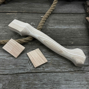 Ash Wood Axe Handle with Red Oak Wedges, 33 cm (12.99 inches) detail view by Sharky Forged Steel Tools
