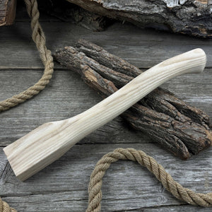 Ash Wood Axe Handle with Red Oak Wedges, 41.5 cm (16.3 in) detail view by Sharky Forged Steel Tools