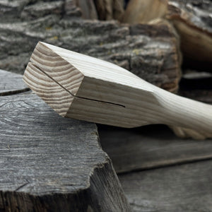 Ash Wood Axe Handle with Red Oak Wedges, 41.5 cm (16.3 in) detail view by Sharky Forged Steel Tools