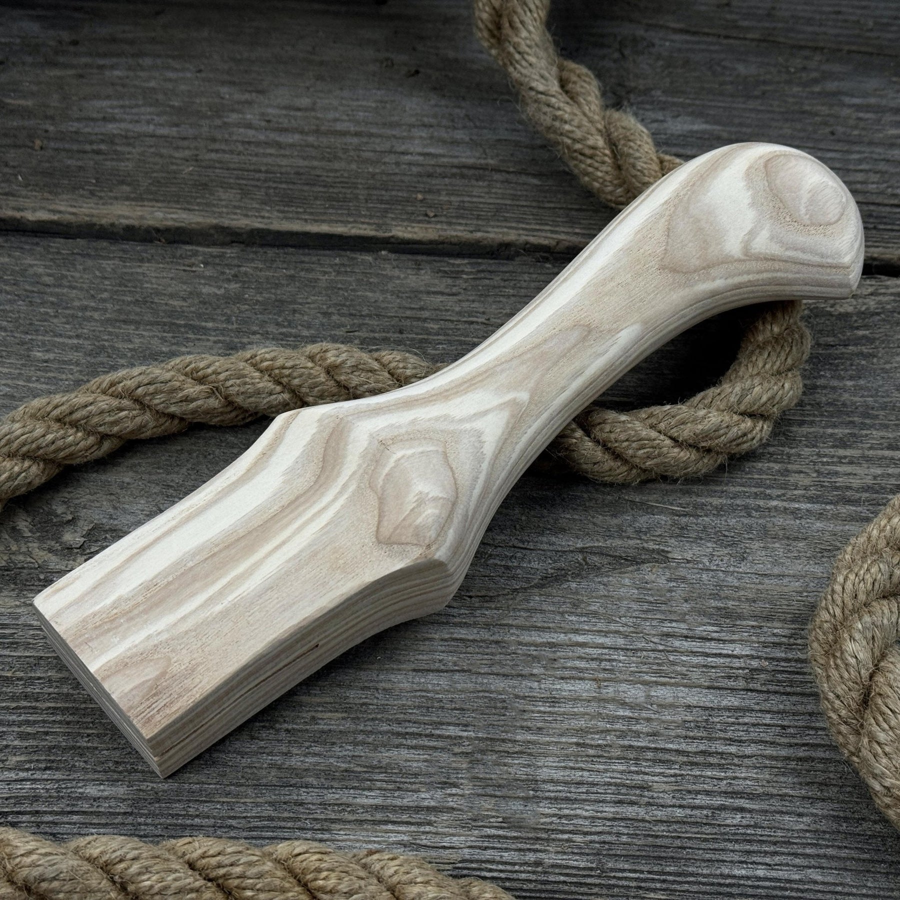 Ash Wood Handle for Adze or Axe, 23 cm (9.06 inches) with Red Oak Wedges by Sharky Forged Steel Tools