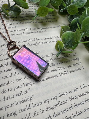 Aura Druzy Agate Necklace detail view by Copper Ashes