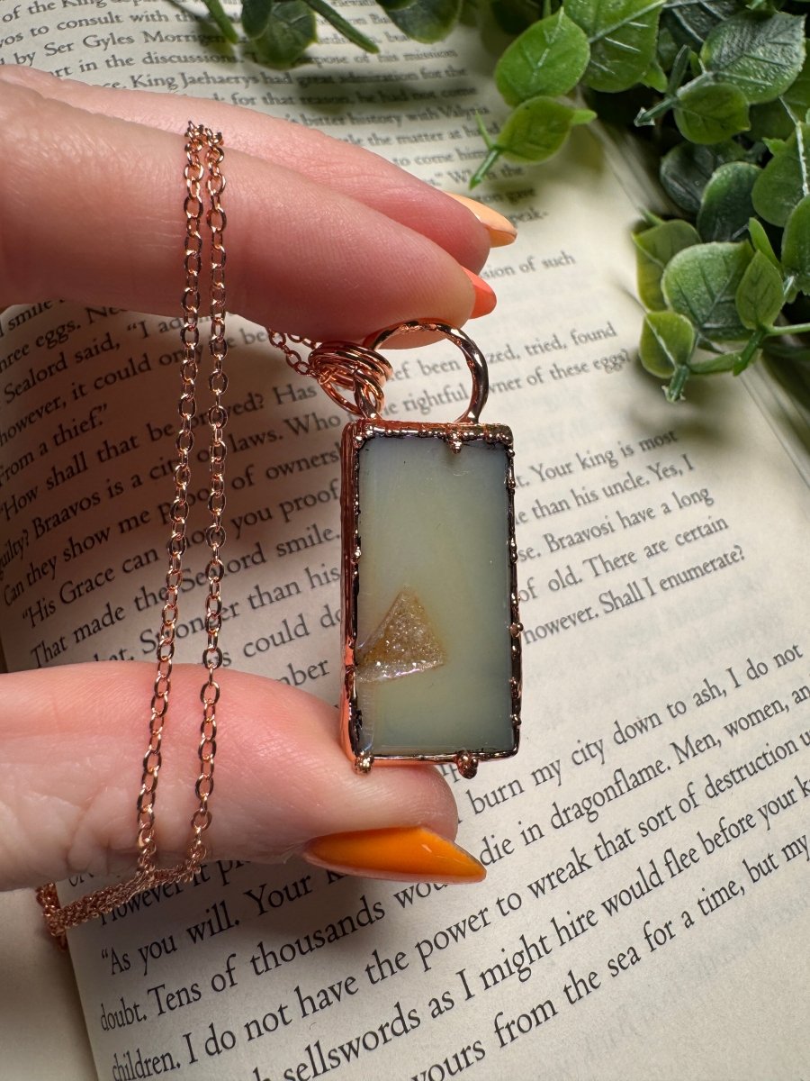 Aura Druzy Agate Necklace by Copper Ashes