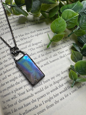 Aura Druzy Agate Necklace detail view by Copper Ashes