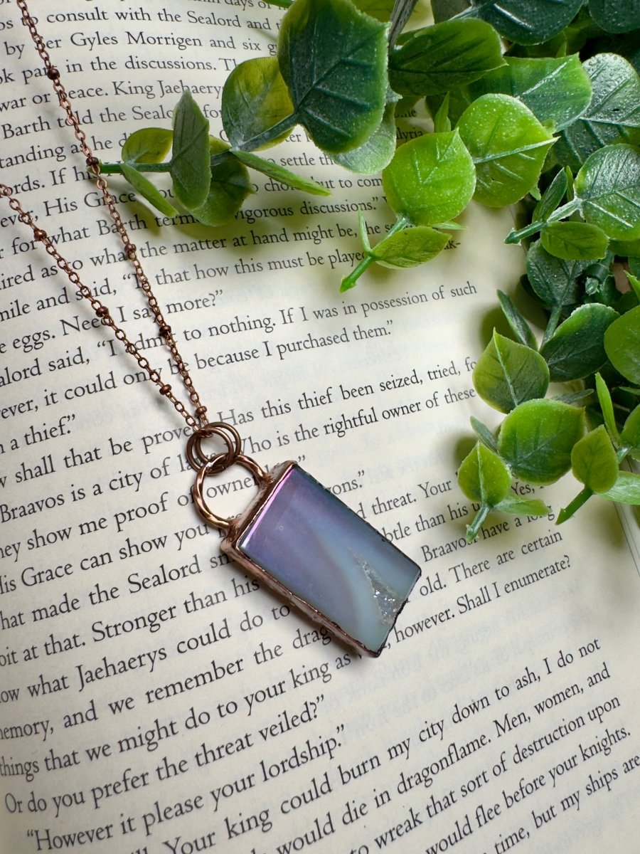 Aura Druzy Agate Necklace by Copper Ashes