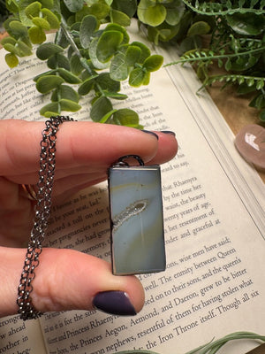 Aura Plated Druzy Agate Necklace detail view by Copper Ashes