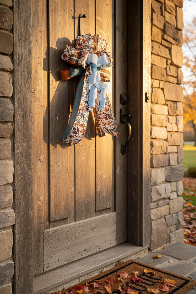 Fall Plaid Wreath Bow| Rustic Farmhouse | Thanksgiving Decor by Bouge Creations