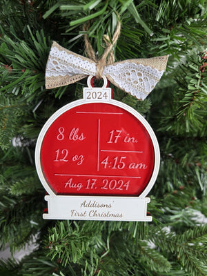 Baby's First Christmas Ornament detail view by EverLee Creations