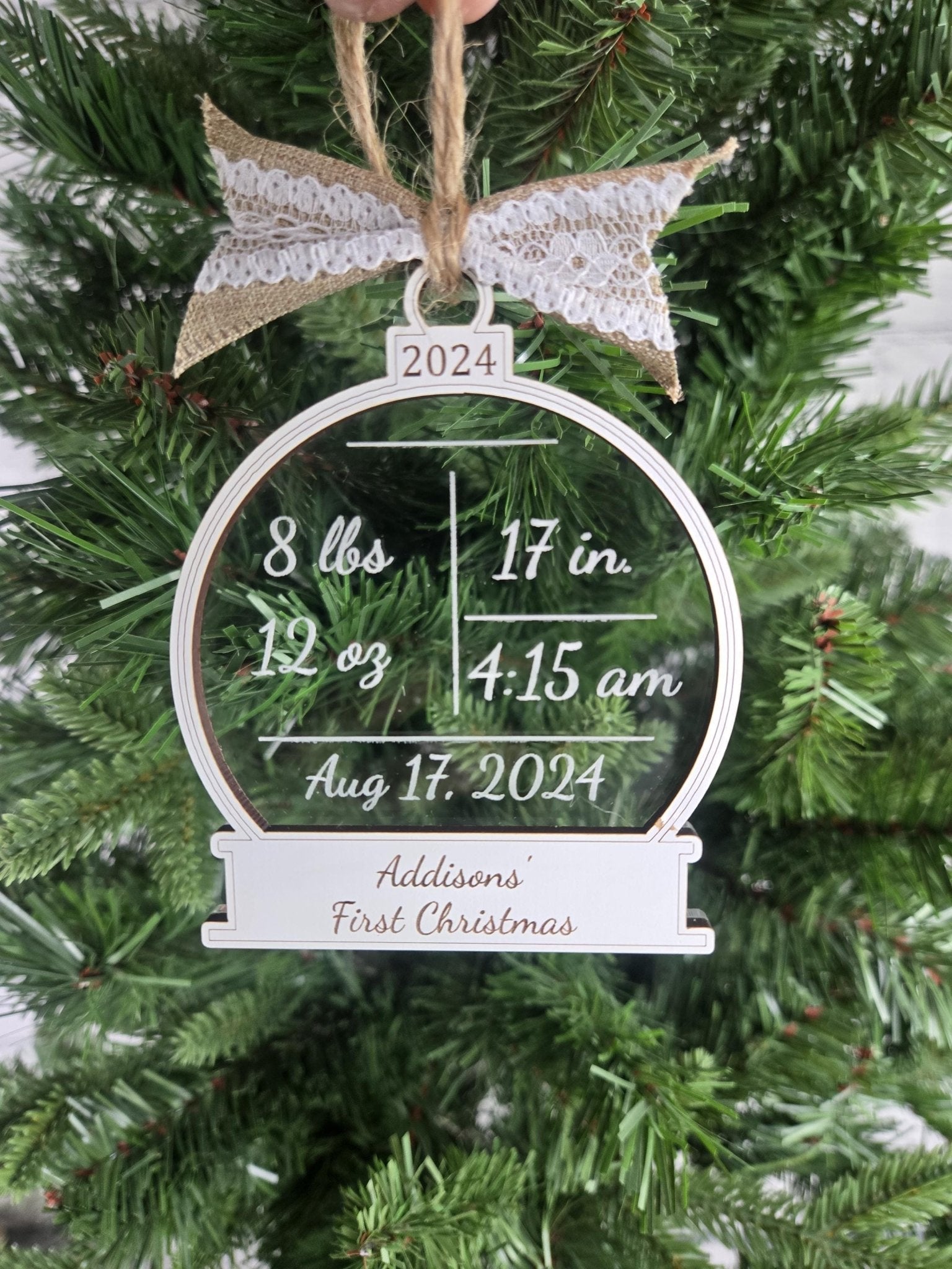 Baby's First Christmas Ornament detail view by EverLee Creations