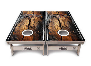 Distressed Live Edge Cornhole Boards - Professional Tournament Series