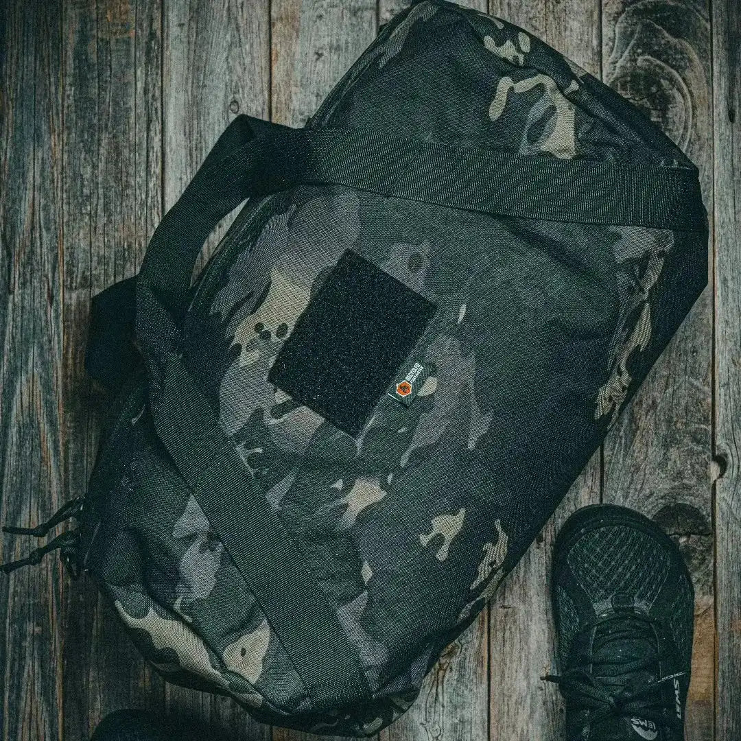 Barrel Duffle Bag 500D by Recycled Firefighter, handmade leather goods detail photo 8