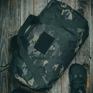 Barrel Duffle Bag 500D by Recycled Firefighter, handmade leather goods detail photo 8