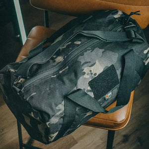 Barrel Duffle Bag 500D by Recycled Firefighter, handmade leather goods detail photo 6