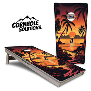 Beach Sunset - Cornhole Boards - 4 Designs - Tournament Series