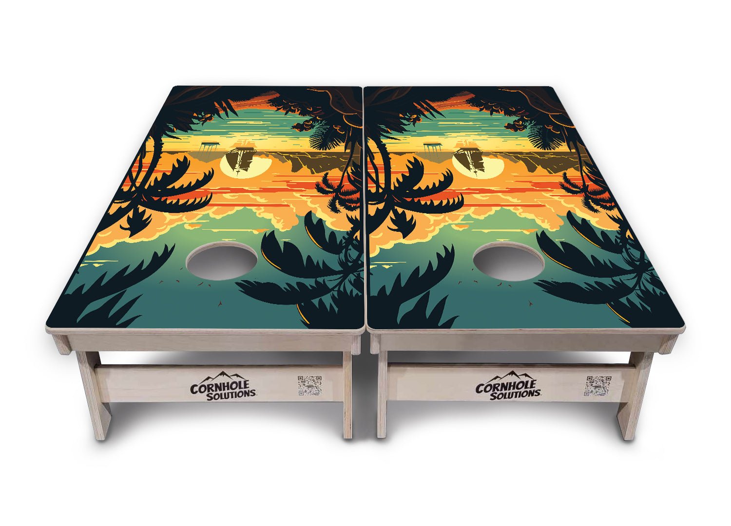 Beach Sunset - Cornhole Boards - 4 Designs - Tournament Series