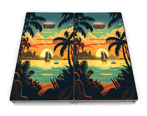 Beach Sunset - Cornhole Boards - 4 Designs - Tournament Series