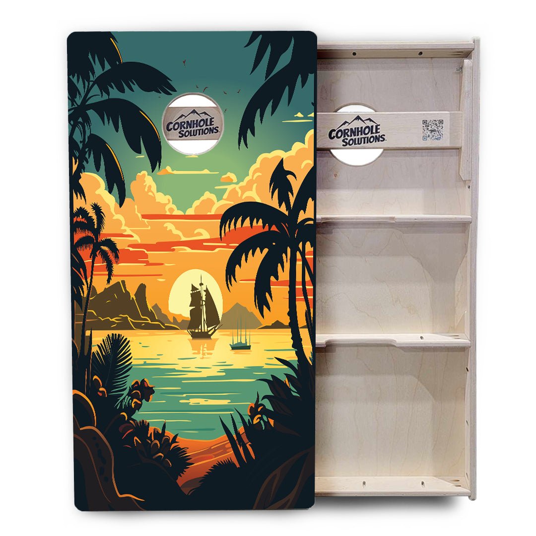 Beach Sunset - Cornhole Boards - 4 Designs - Tournament Series