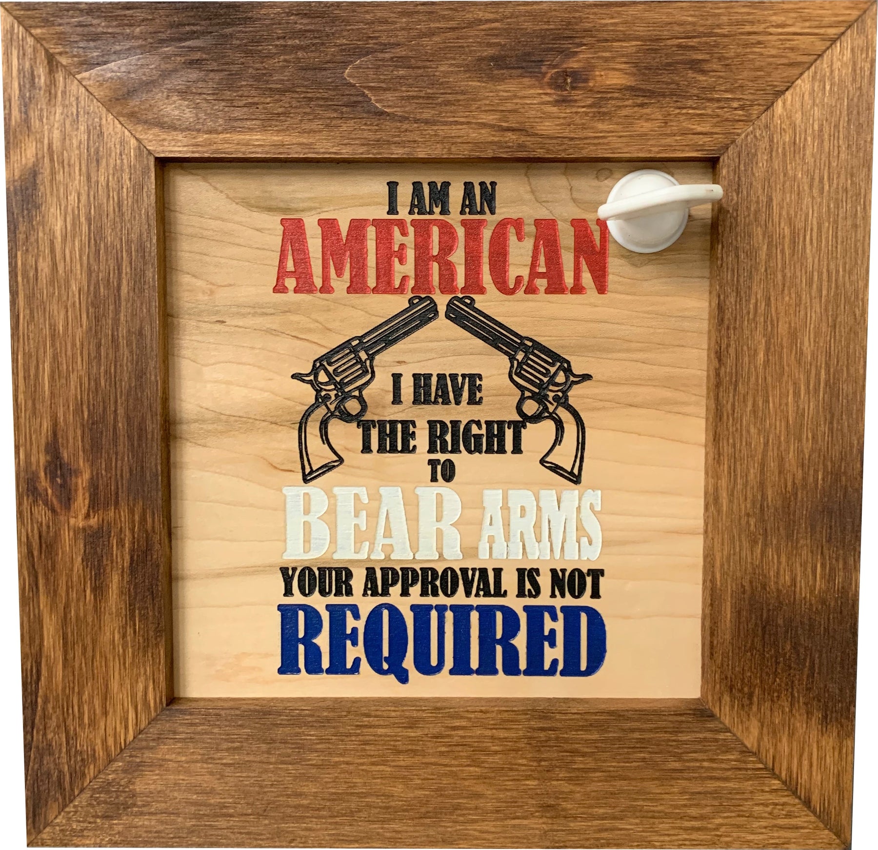 Patriotic 2nd Amendment I Have The Right To Bear Arms Hidden Gun Storage Firearm Concealment Wall Decor by Bellewood Designs, Southern home decor detail photo 4