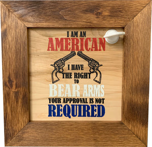 Patriotic 2nd Amendment I Have The Right To Bear Arms Hidden Gun Storage Firearm Concealment Wall Decor by Bellewood Designs, Southern home decor detail photo 4