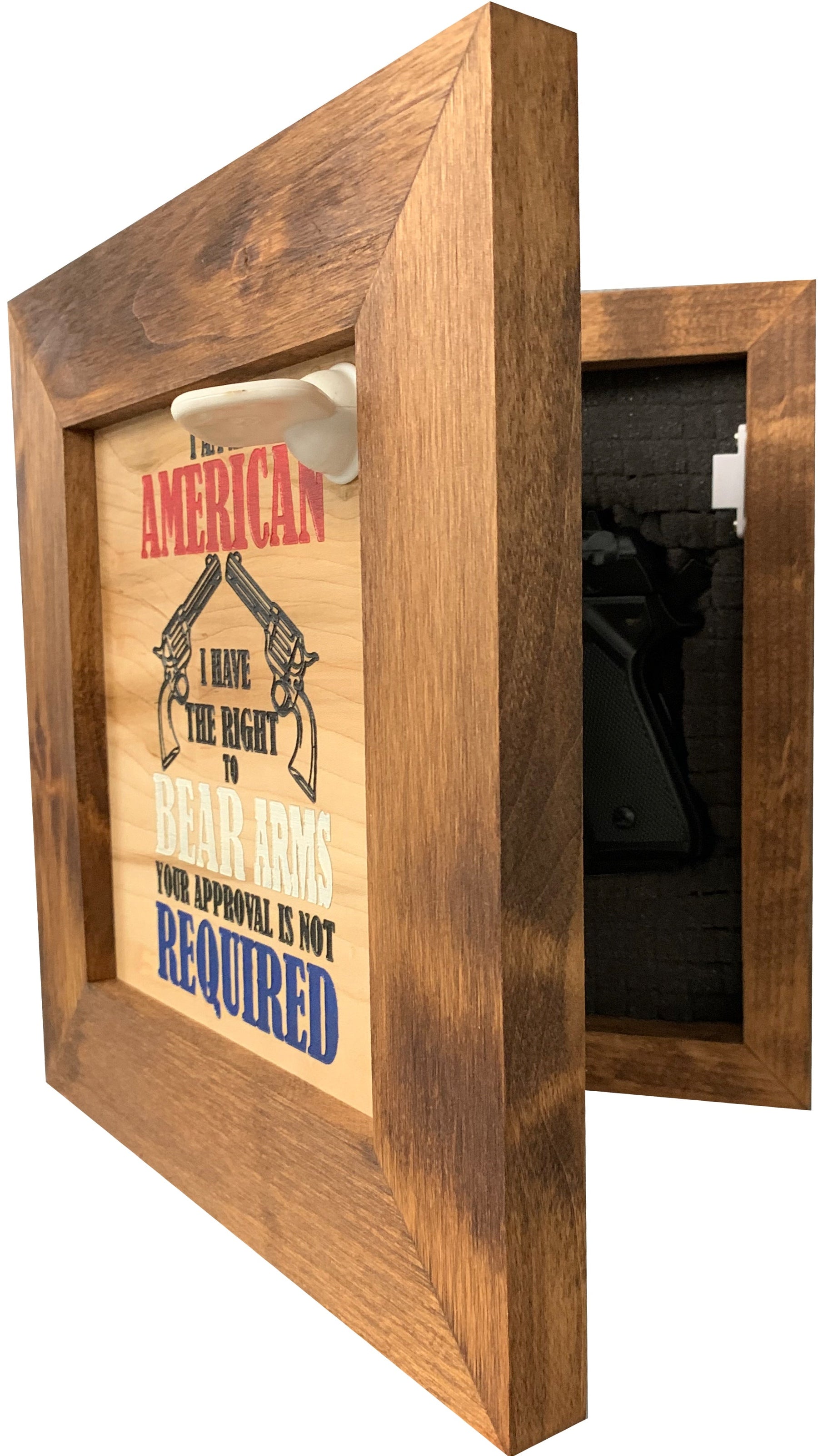 Patriotic 2nd Amendment I Have The Right To Bear Arms Hidden Gun Storage Firearm Concealment Wall Decor by Bellewood Designs, Southern home decor detail photo 3