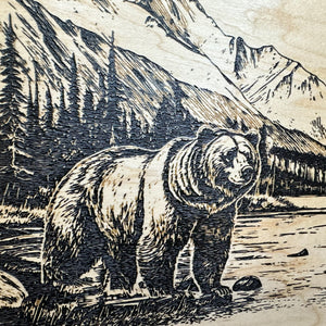 Wilderness Mountain Bear Gun Concealment Furniture - Handcrafted Hidden Gun Storage Wall Decor - Hidden Safe Furniture with