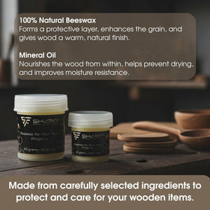 Beeswax Wood Finish – Natural Wood Conditioner for Tool Handles & Carving Projects detail view by Sharky Forged Steel Tools