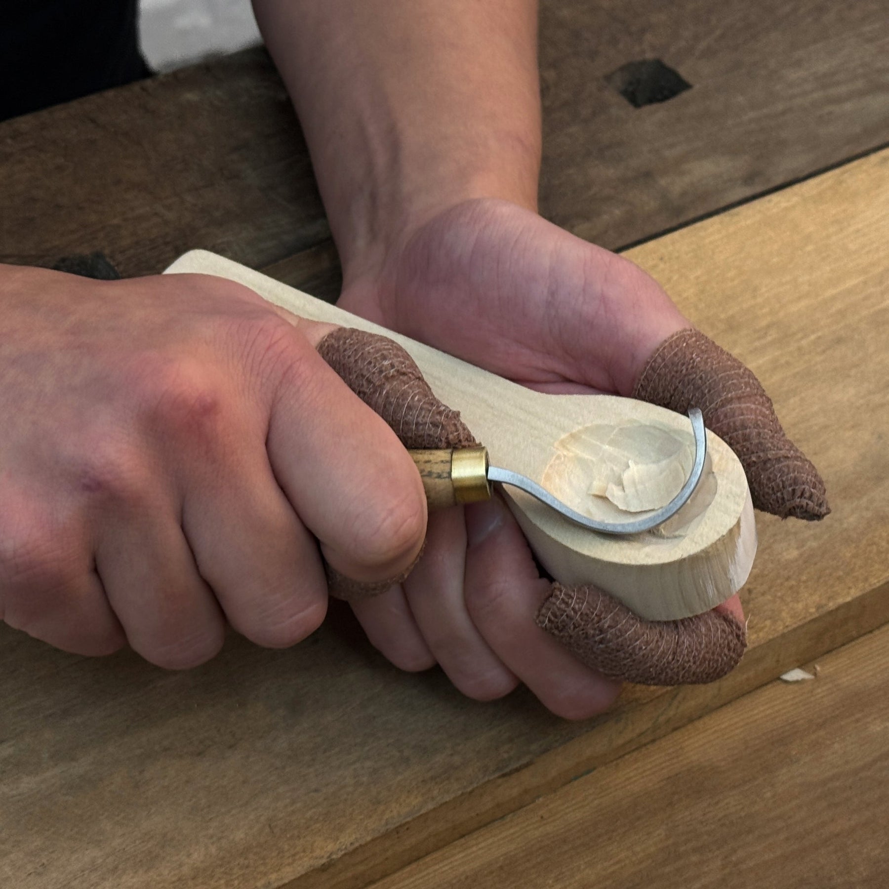 Beginner DIY Spoon Carving Kit detail view by Sharky Forged Steel Tools