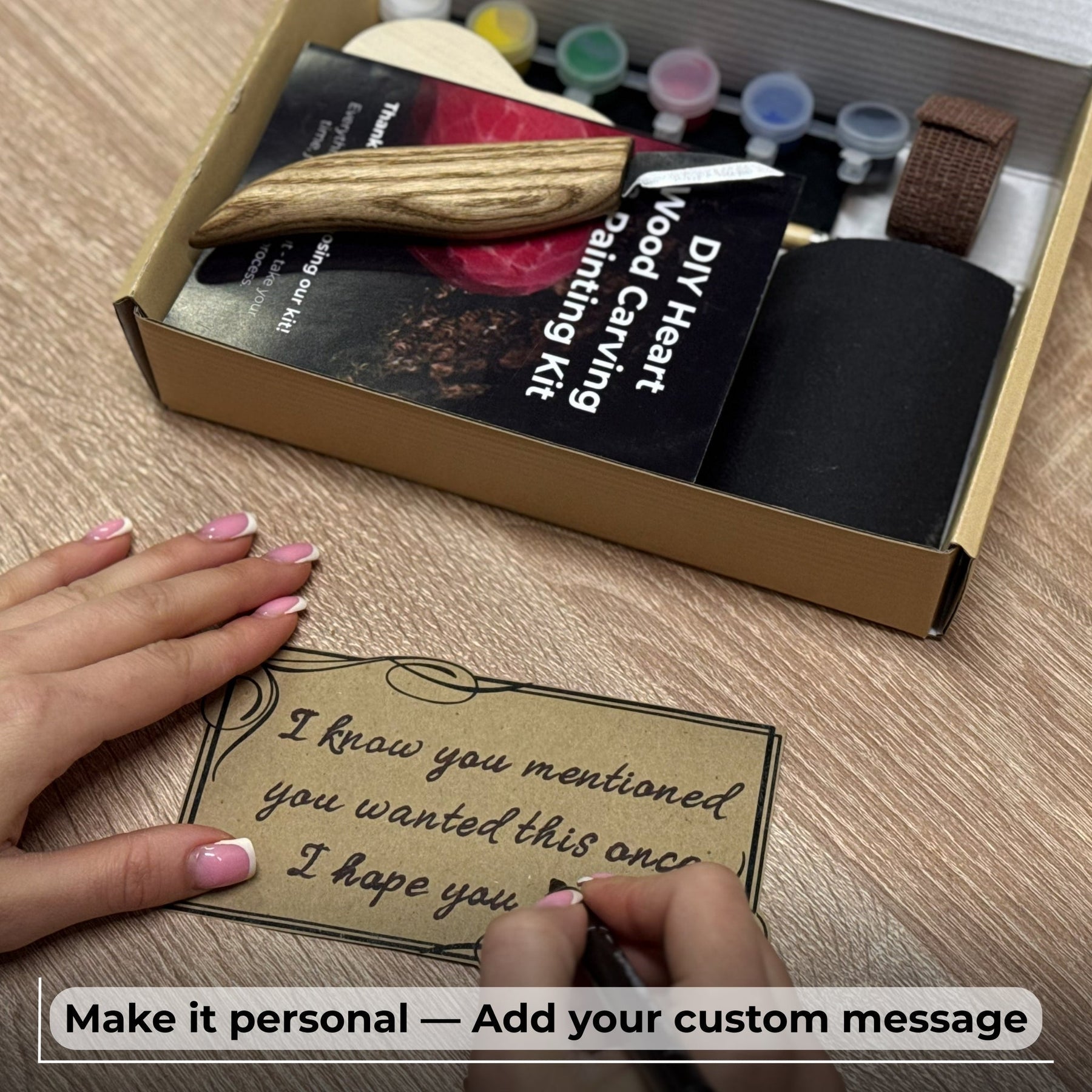 Beginner Heart Wood Carving & Painting Kit — Complete DIY Hobby Set for Adults and Kids detail view by Sharky Forged Steel