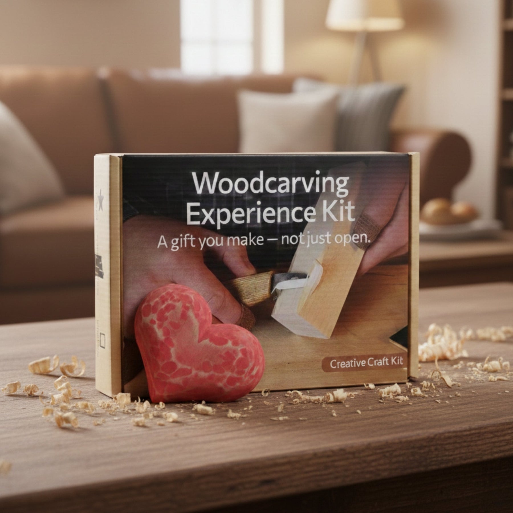 Beginner Heart Wood Carving & Painting Kit — Complete DIY Hobby Set for Adults and Kids by Sharky Forged Steel Tools