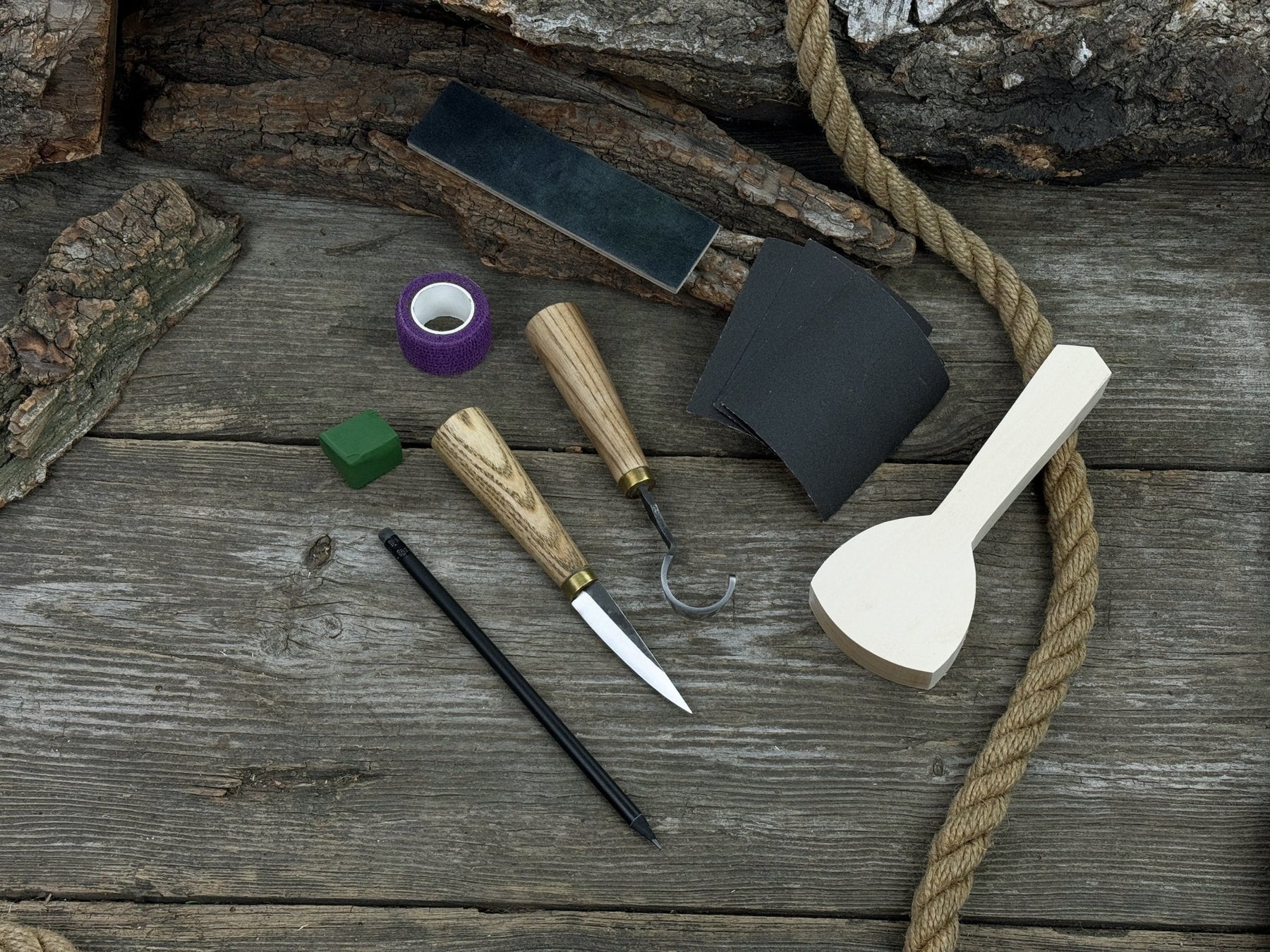 Beginner’s Spoon Carving Kit – Everything You Need to Get Started detail view by Sharky Forged Steel Tools