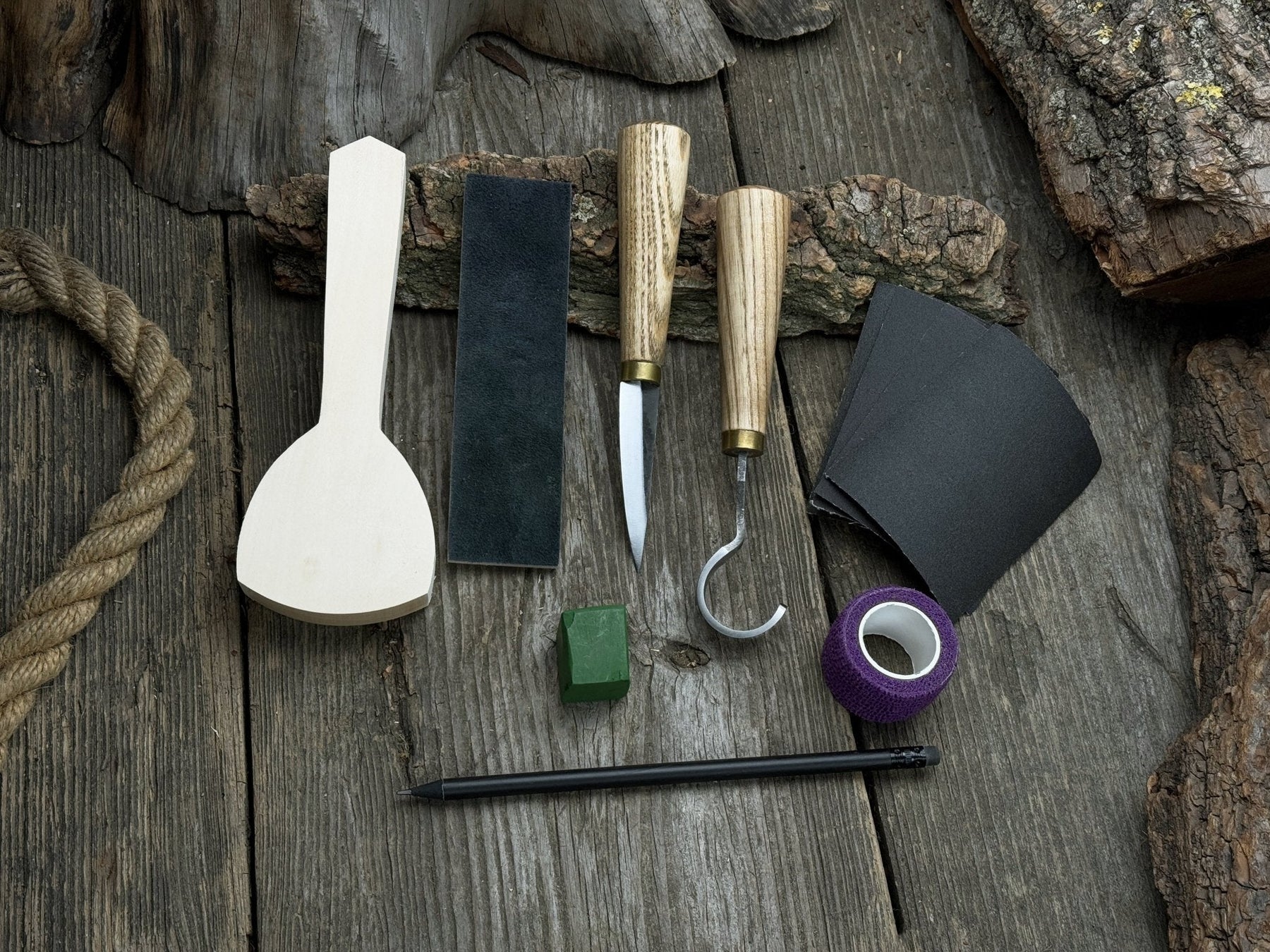 Beginner’s Spoon Carving Kit – Everything You Need to Get Started detail view by Sharky Forged Steel Tools