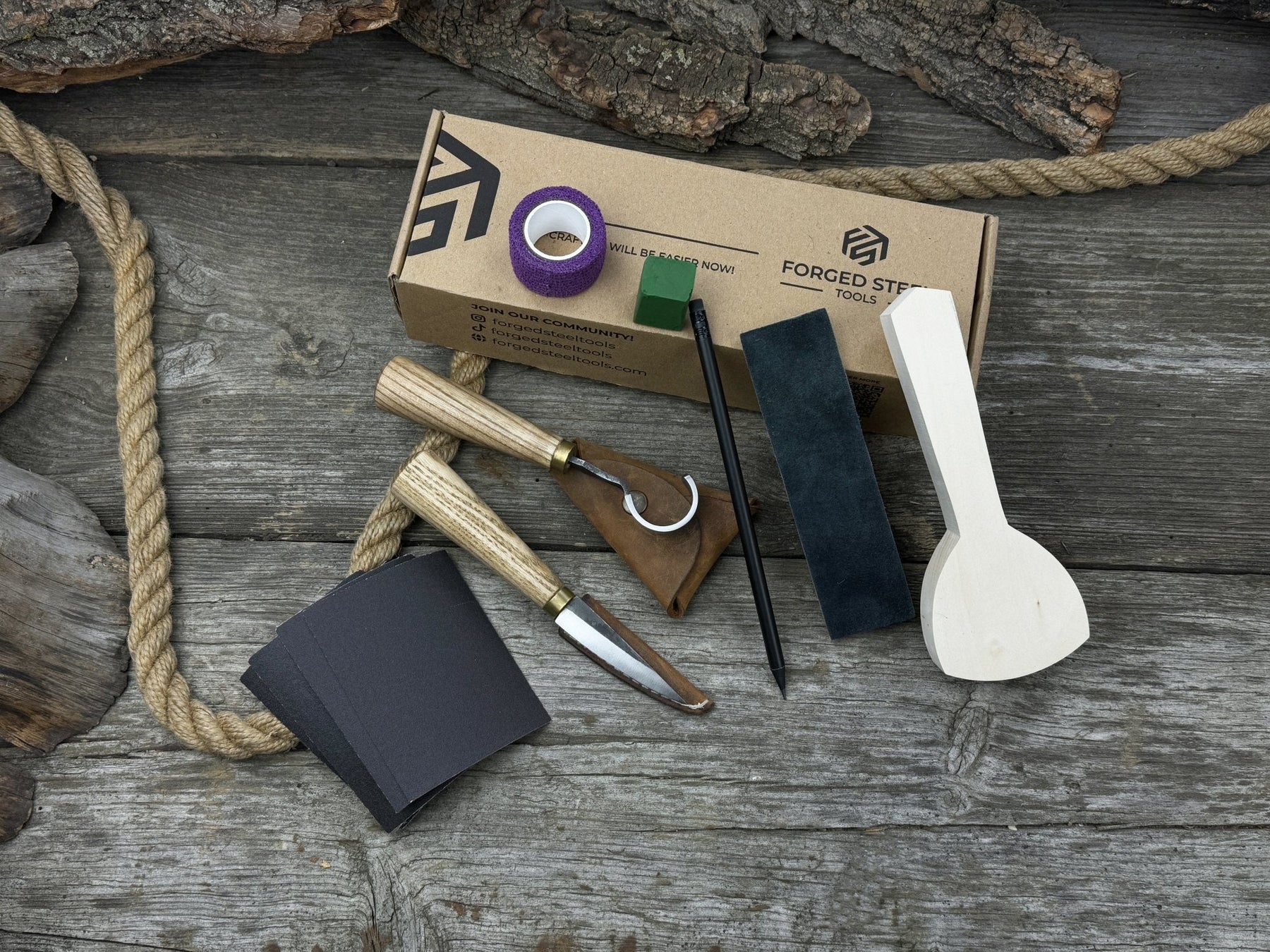Beginner’s Spoon Carving Kit – Everything You Need to Get Started by Sharky Forged Steel Tools