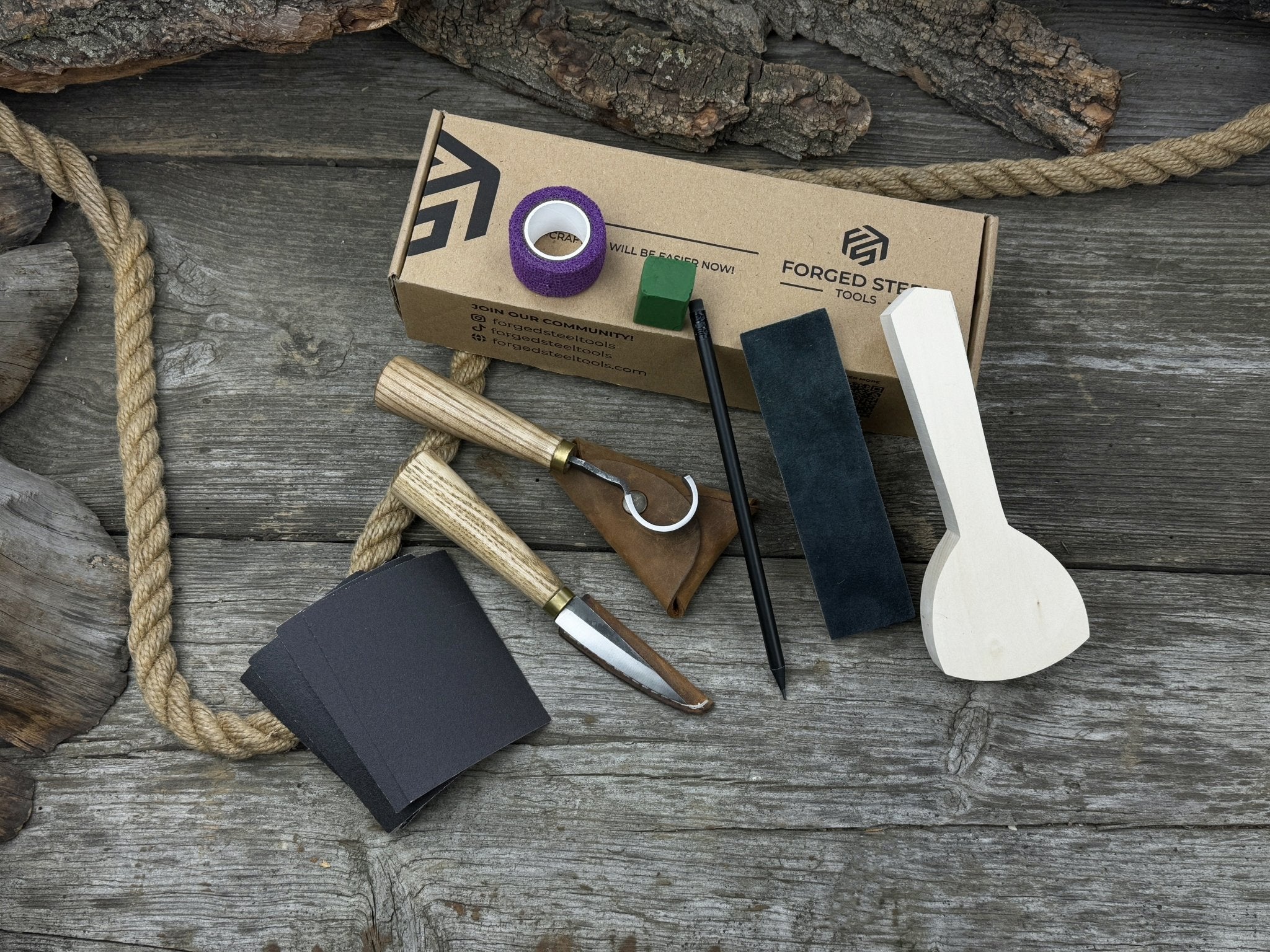Beginner’s Spoon Carving Kit – Everything You Need to Get Started by Sharky Forged Steel Tools