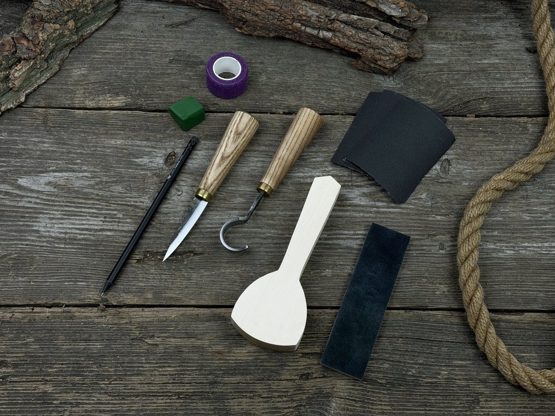 Beginner’s Spoon Carving Kit – Everything You Need to Get Started detail view by Sharky Forged Steel Tools