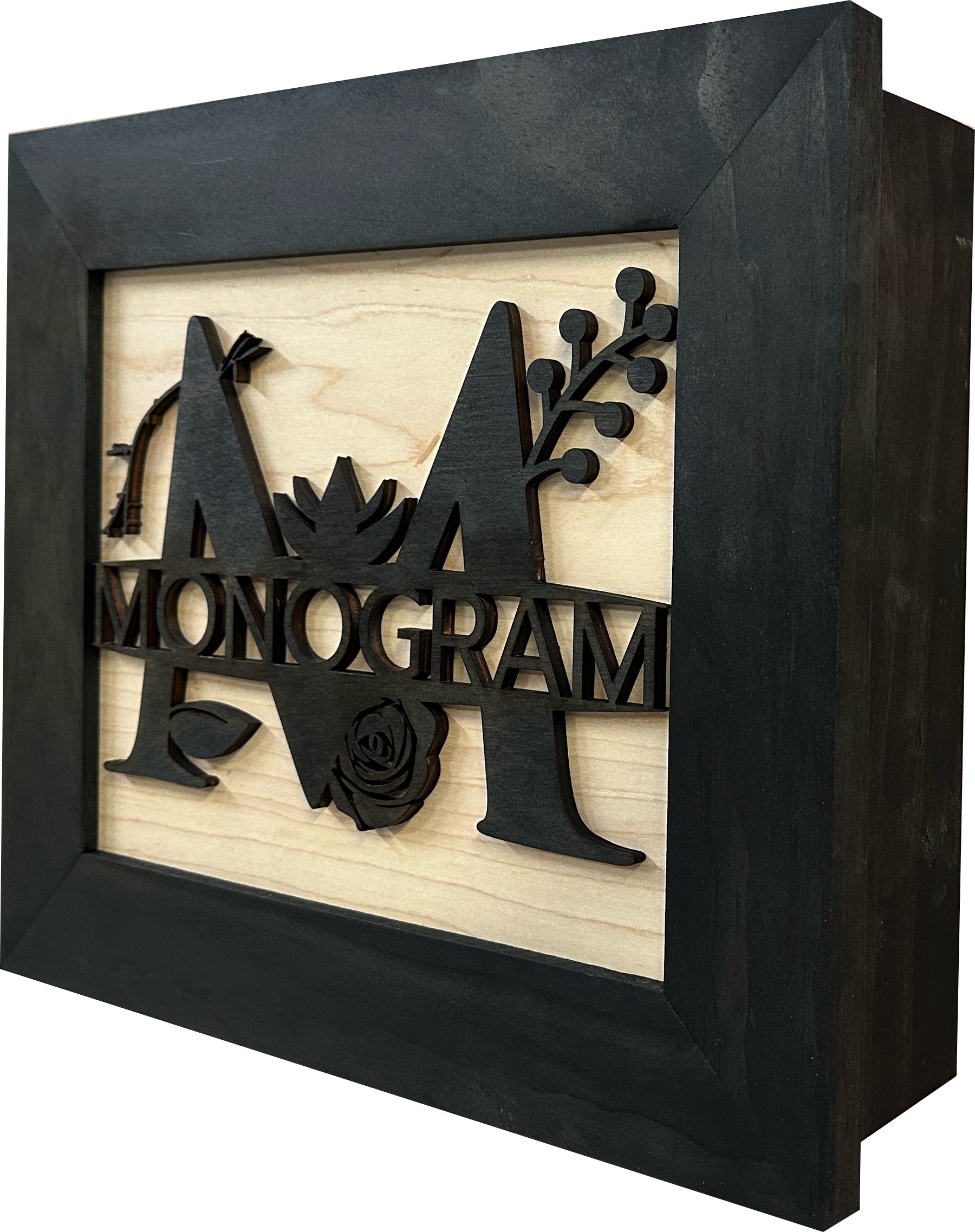 Customizable Split Letter Last Name Monogram - Hidden Gun Storage Wall Decor - Hidden Gun Shelf - Quick Access Concealment Shelf - Secure & Discreet W by Bellewood Designs