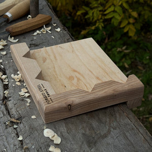 Bench Hook for Wood Carving and Chiseling – Handcrafted Wooden Work Support detail view by Sharky Forged Steel Tools