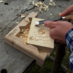 Bench Hook for Wood Carving and Chiseling – Handcrafted Wooden Work Support detail view by Sharky Forged Steel Tools