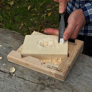 Bench Hook for Wood Carving and Chiseling – Handcrafted Wooden Work Support detail view by Sharky Forged Steel Tools